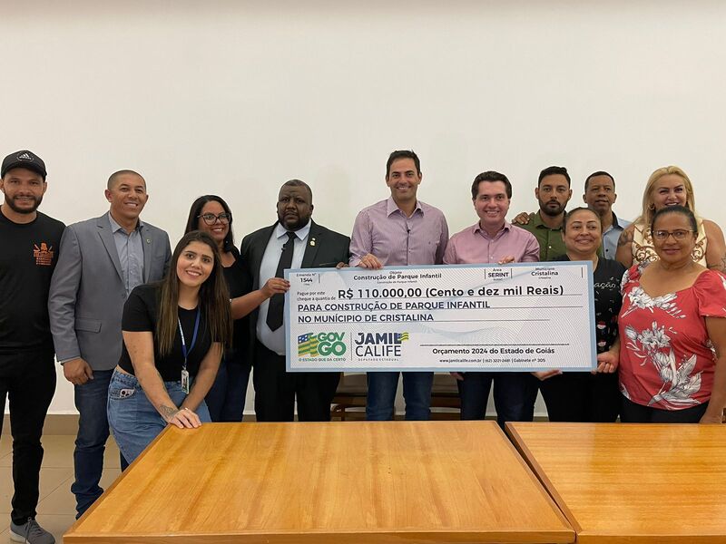 Jamil Calife envia R$ 110 mil para construção de parque infantil em Cristalina